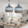 Tan-brown-white-rattan-pendant-light-fixture-kitchen-island