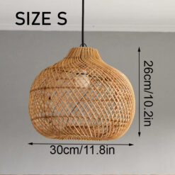 Rattan Lampshade, Rattan Pendant Light, Rattan Light Fixture, Wo