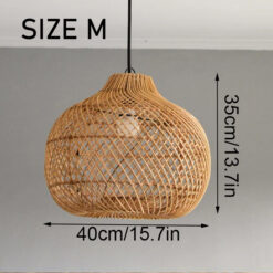 Rattan Lampshade, Rattan Pendant Light, Rattan Light Fixture, Wo