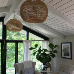 Rattan Lampshade, Rattan Pendant Light, Rattan Light Fixture, Wo