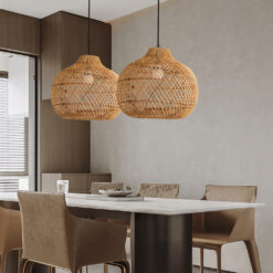Rattan Lampshade, Rattan Pendant Light, Rattan Light Fixture, Wo